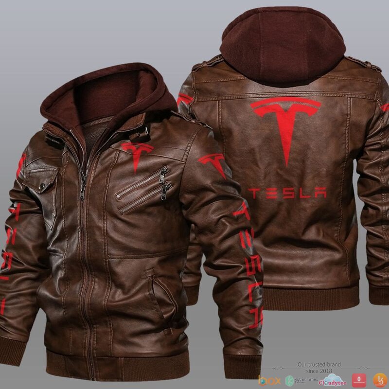 Tesla Car Leather Jacket 2 Tesla Leather Jacket 1