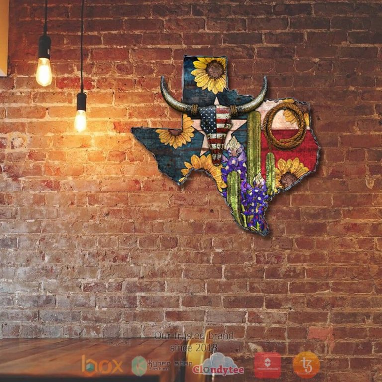 Texas Hanging Cactus Metal Sign