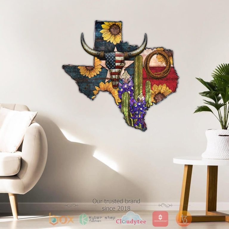 Texas Hanging Cactus Metal Sign 1 2