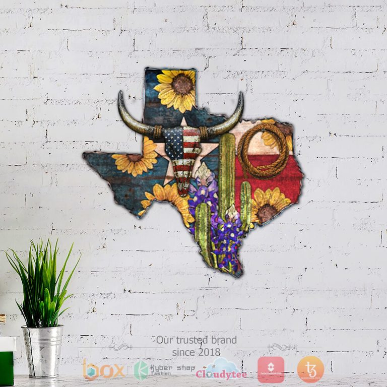 Texas Hanging Cactus Metal Sign 1 2 3