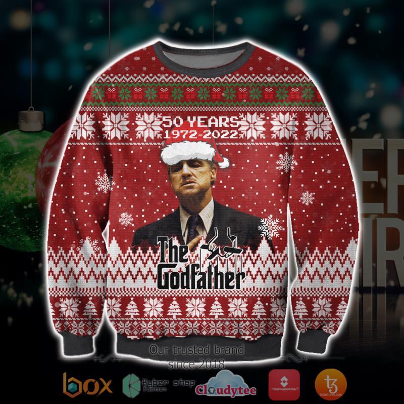HOT The Godfather 50 Years 1972 2022 Xmas Sweater 1 The Godfather 50 Years 1972 2022 Christmas Sweater