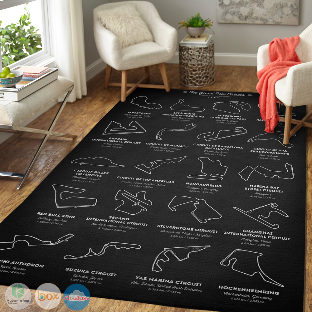 The Grand Prix Circuit rectangle rug 5 The Grand Prix Circuit rug 1 2 3 4