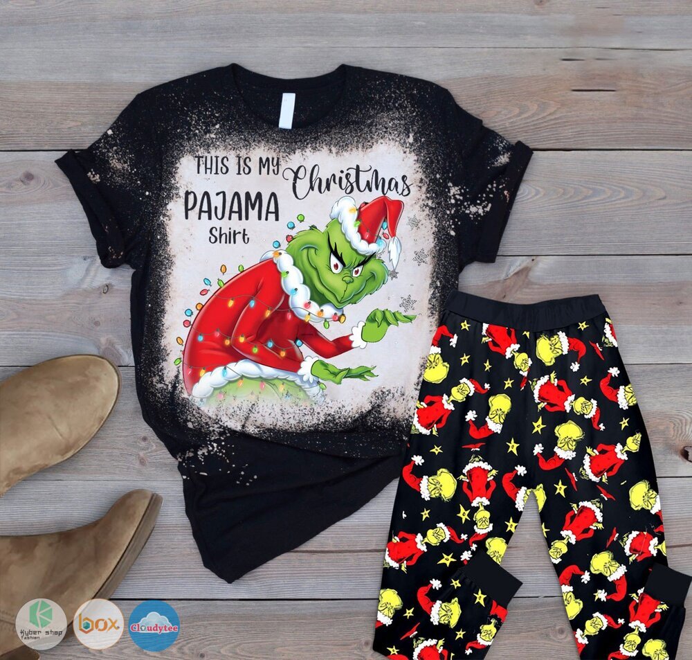 The Grinch light shape This is my Pajama shirt short sleeves Pajamas Set
