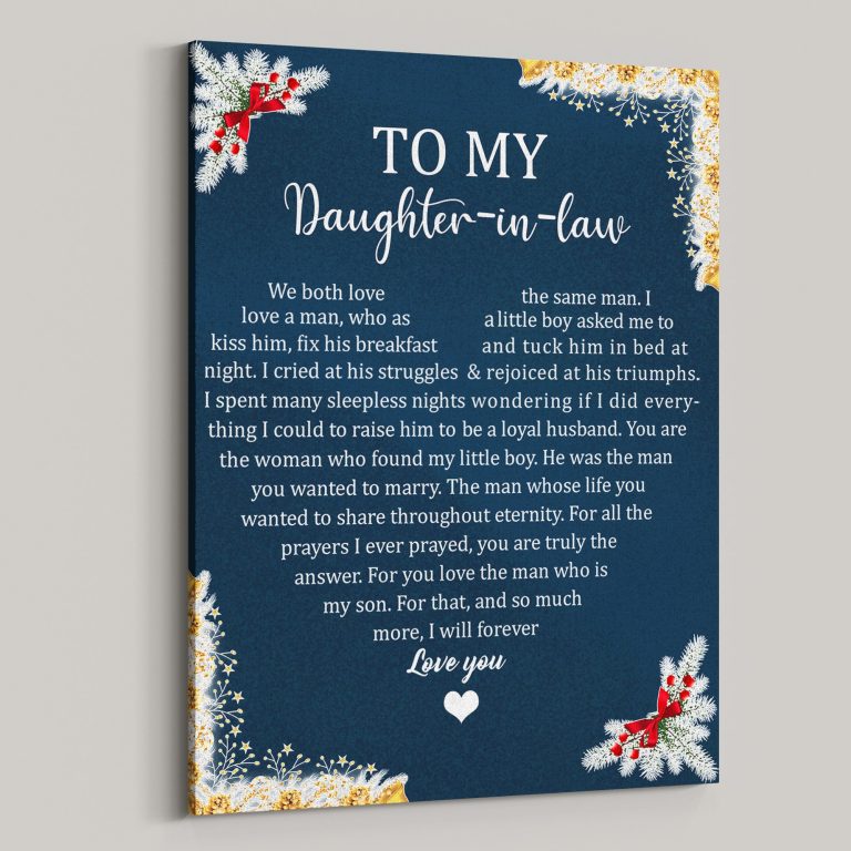 To My Daughter In Law Holiday Canvas