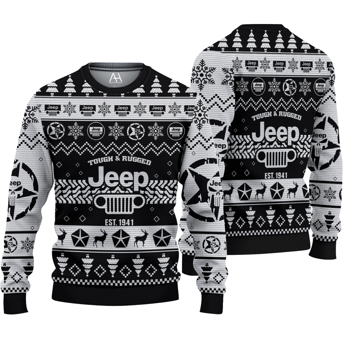 BEST Tough and Rugged Jeep Est 1941 3D All Over Printed Christmas Sweater 5 Tough and Rugged Jeep Est 1941 3D All Over Printed Christmas Sweater