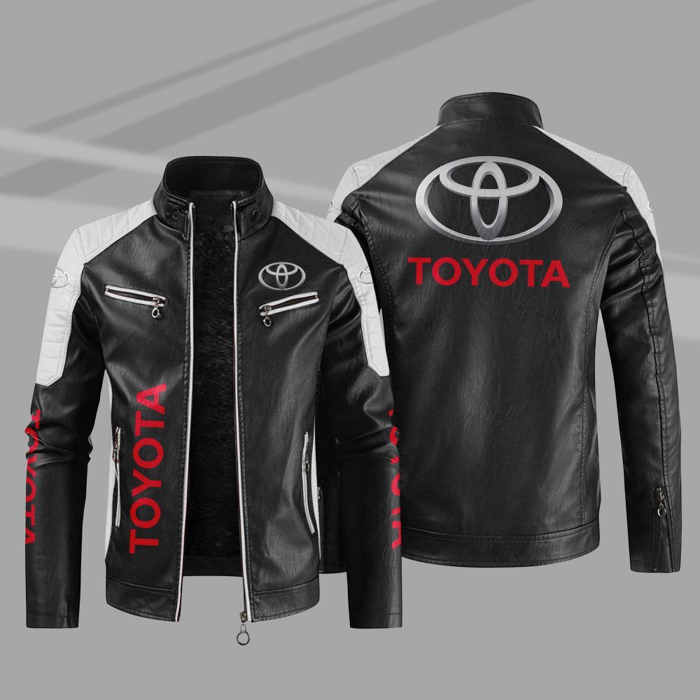 Toyota Car Motor Block Leather Jacket