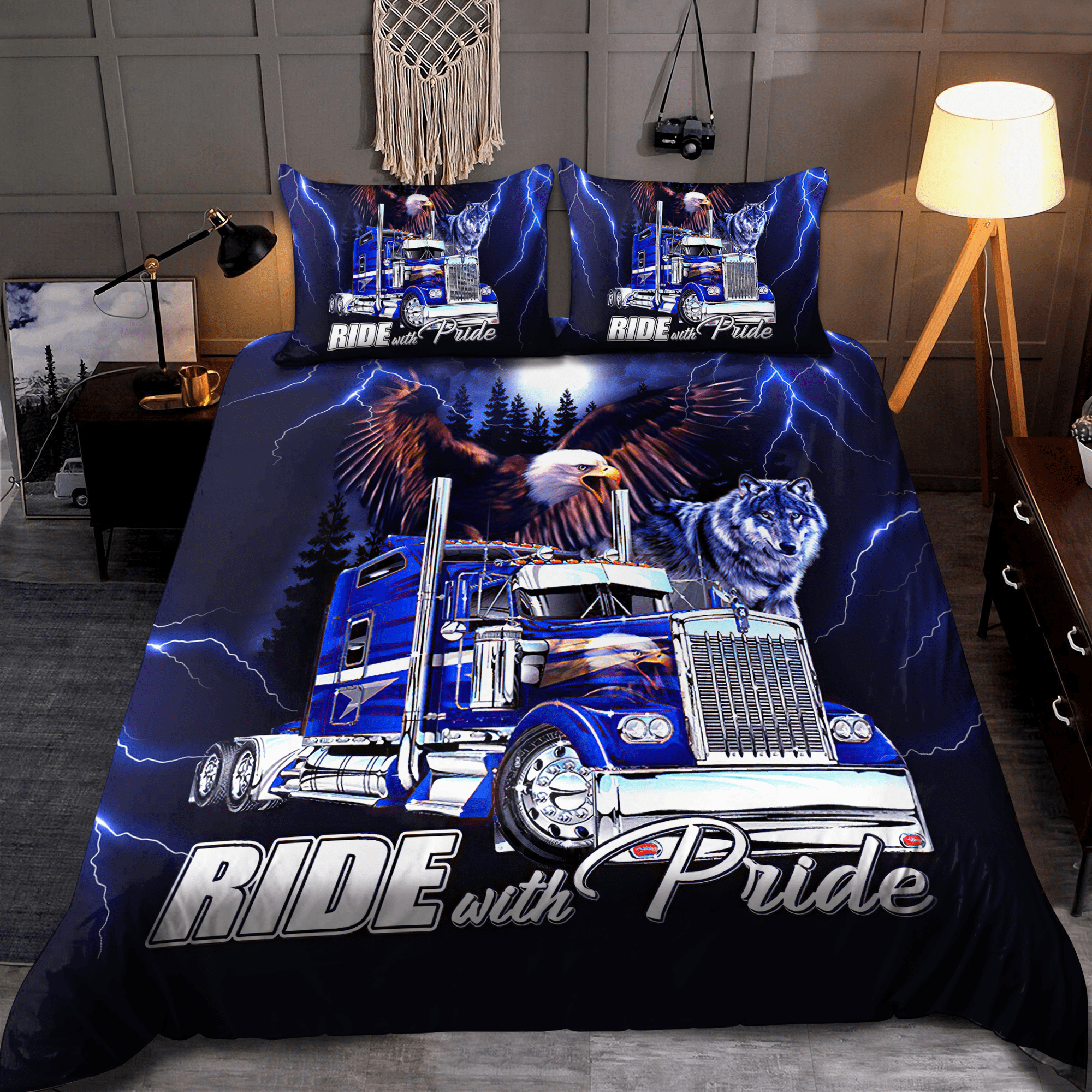 Trucker Eagle Ride With Pride Bedding set 2