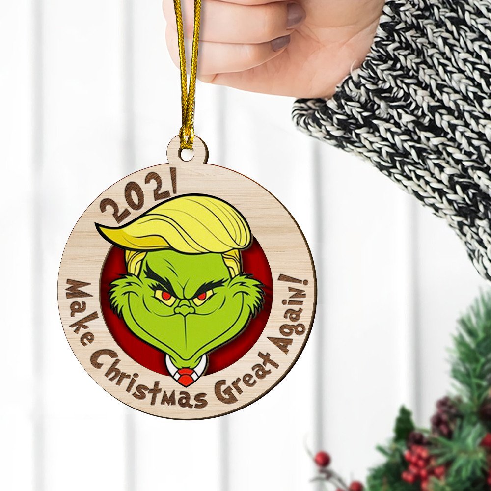 Trump Grinch Make Christmas great again Christmas Ornament 1