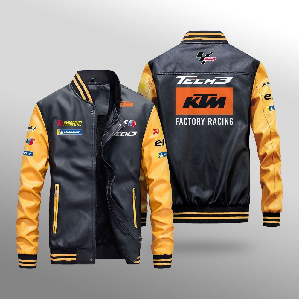 Ttech 3 KTM Factory Racing MotoGP Leather Bomber Jacket 3 Ttech 3 KTM Factory Racing MotoGP Leather Bomber Jacket 1 2