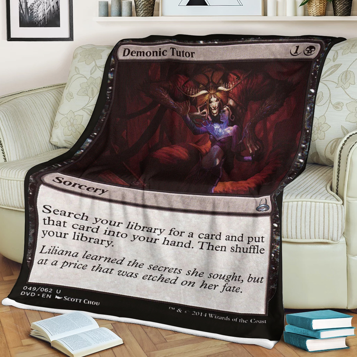 Magic The Gathering Demonic Tutor Blanket