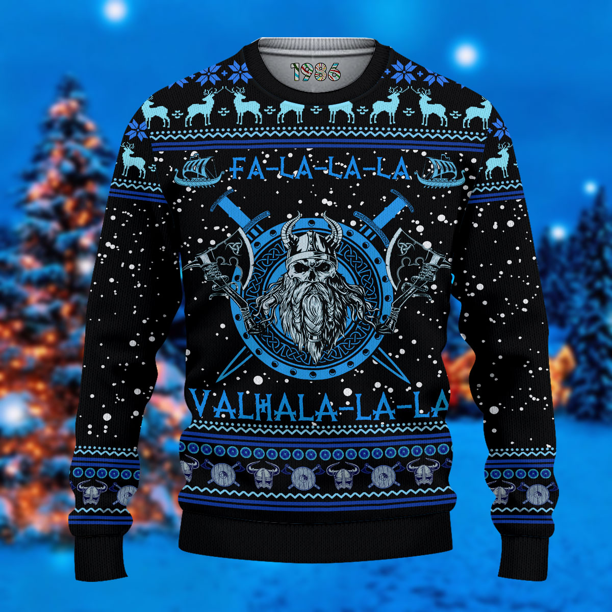 Valhalla Valhalla La La 3D All Over Printed Ugly Sweater
