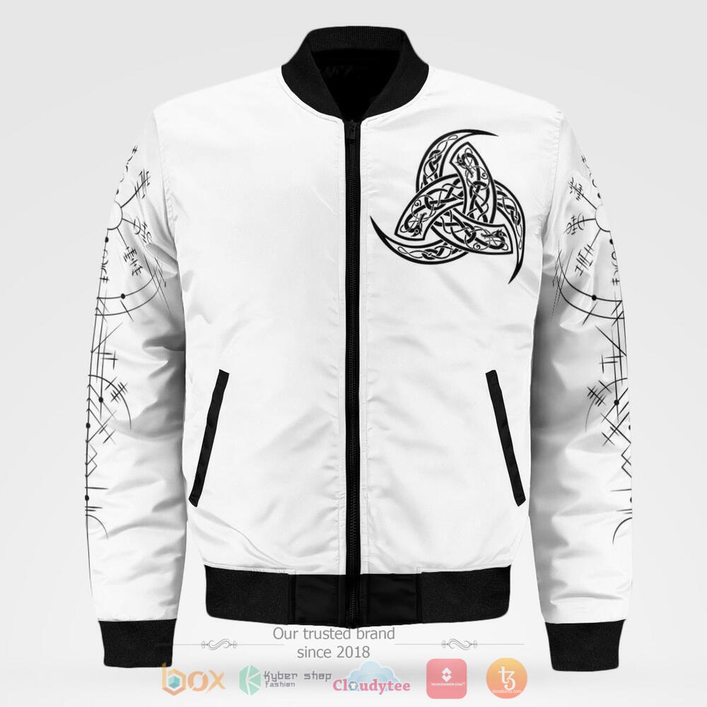 Odin and Triple Horn of Odin Viking baseball jacket 2 Viking Odin and Triple Horn of Odin baseball jacket 1