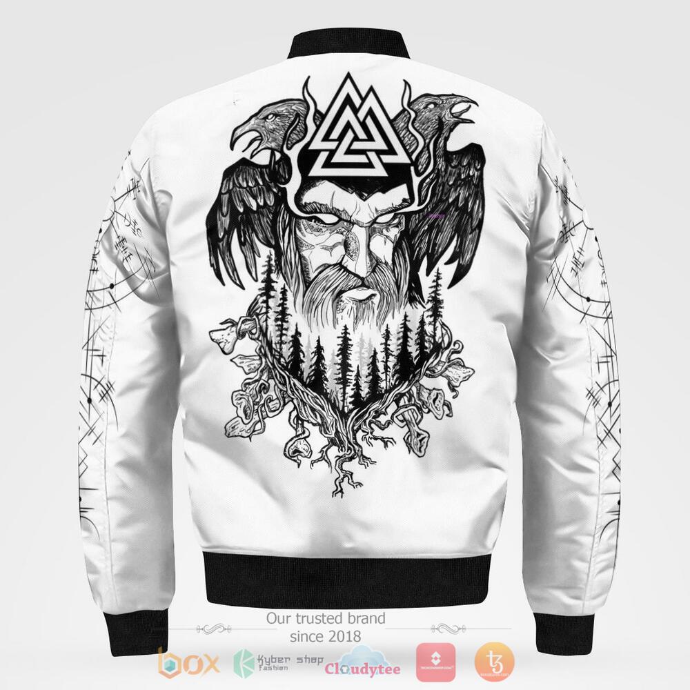 Odin and Triple Horn of Odin Viking baseball jacket 3 Viking Odin and Triple Horn of Odin baseball jacket 1 2