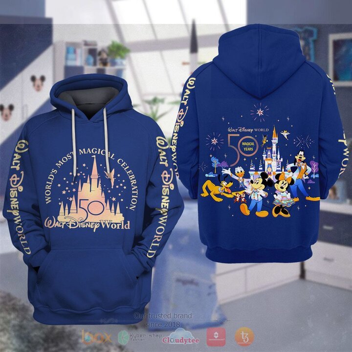 WDW 50th Anniversary Dates Cartoons 3D Hoodie