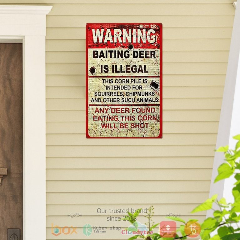 Warning Baiting Deer Is Illegal Metal Sign 1 2