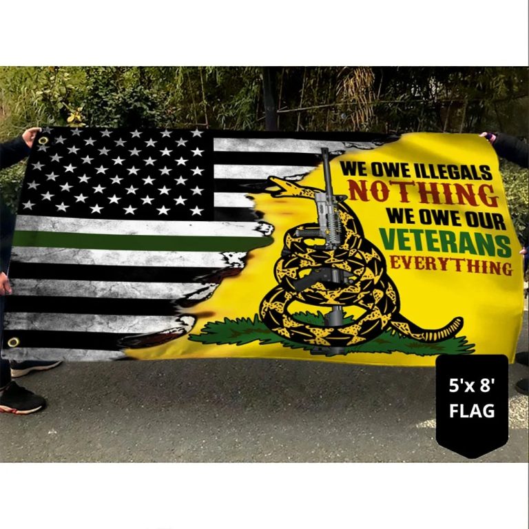 We Owe Illegals Nothing We Owe Our Veterans Everything Gadsden flag 3