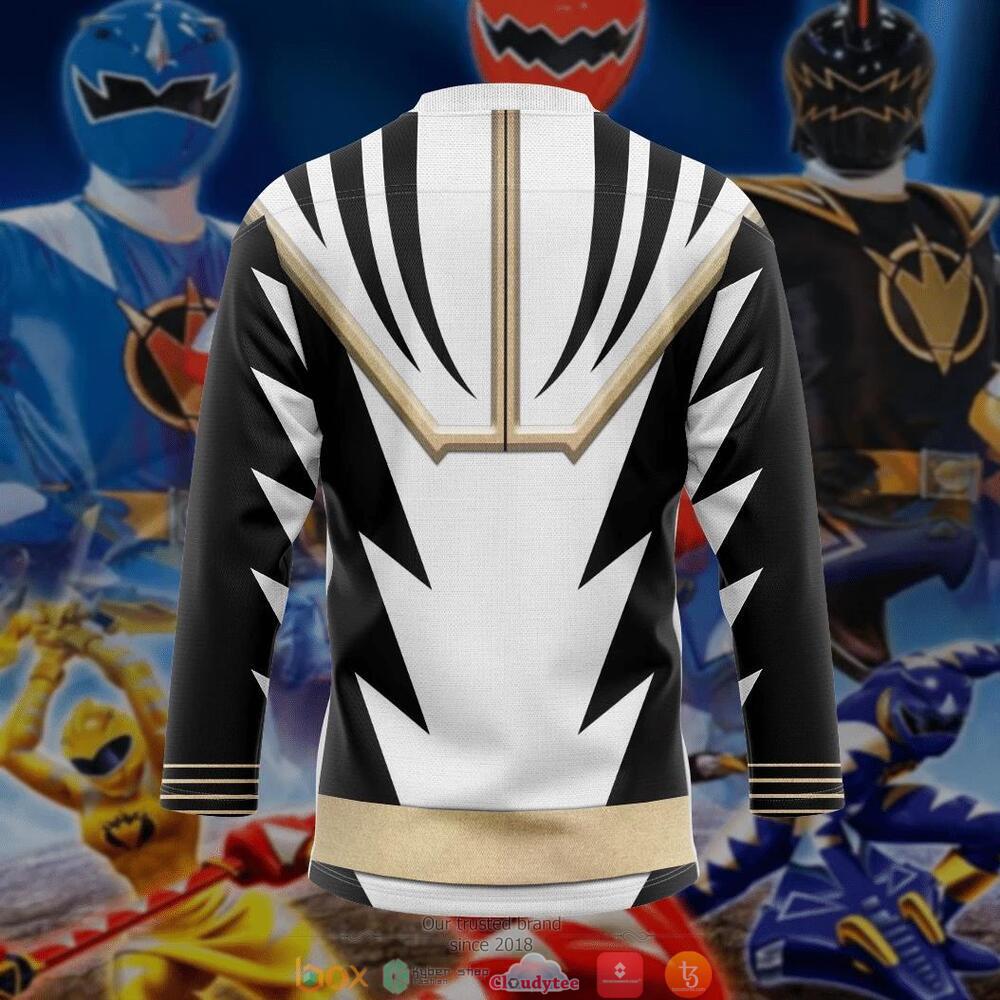 NEW White Dino Ranger Clone hockey jersey 4 White Dino Ranger Clone hockey jersey 1 2 3