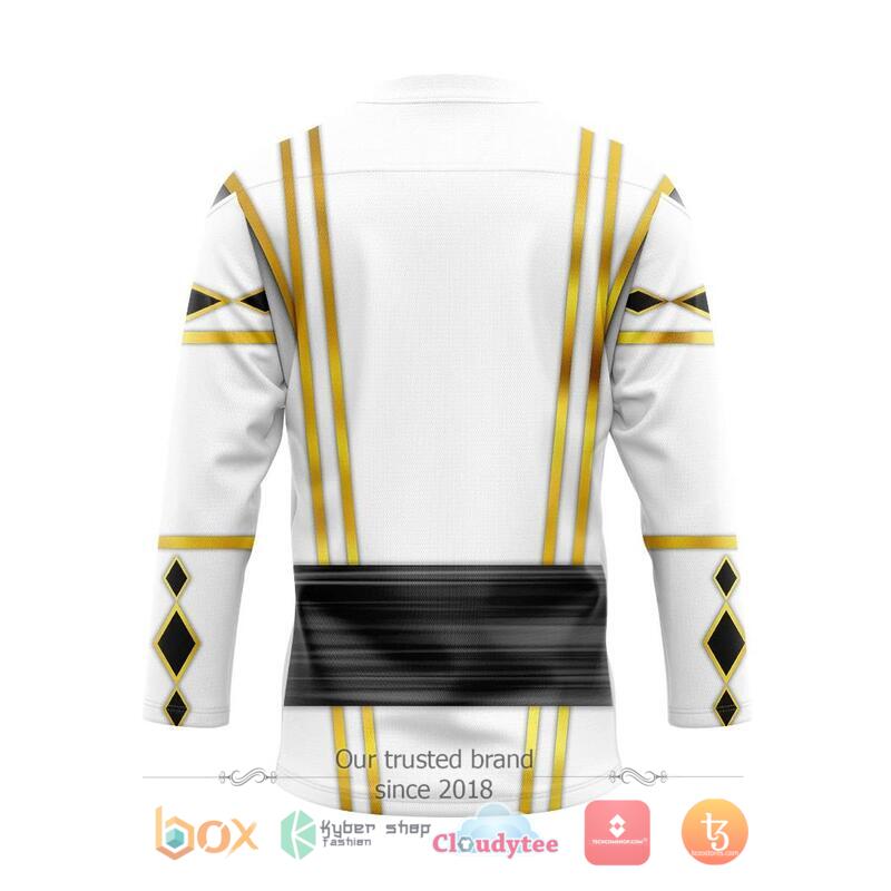 White Falcon Ninja Mighty Morphin Power Rangers Hockey Jersey 2 White Falcon Ninja Mighty Morphin Power Rangers Hockey Jersey 1