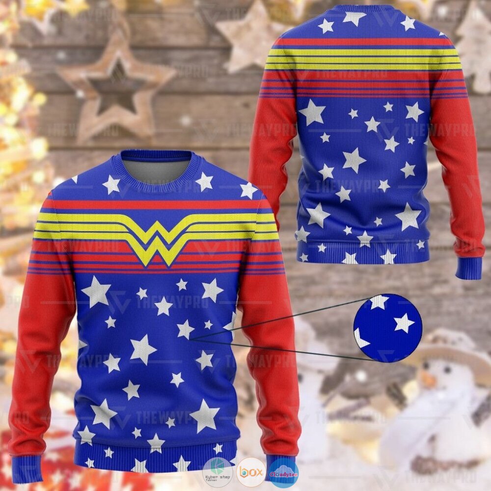 Wonder Woman Blue Christmas Sweater