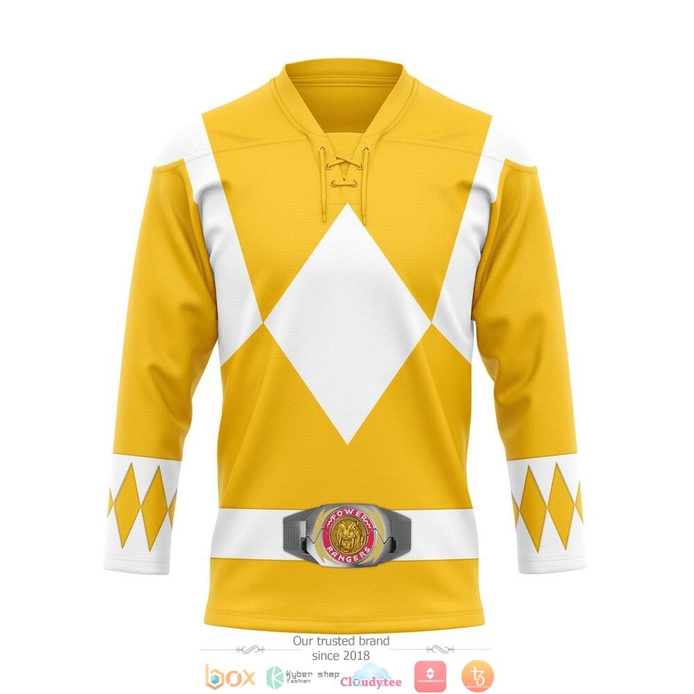 Yellow Mighty Morphin Power Rangers hockey jersey