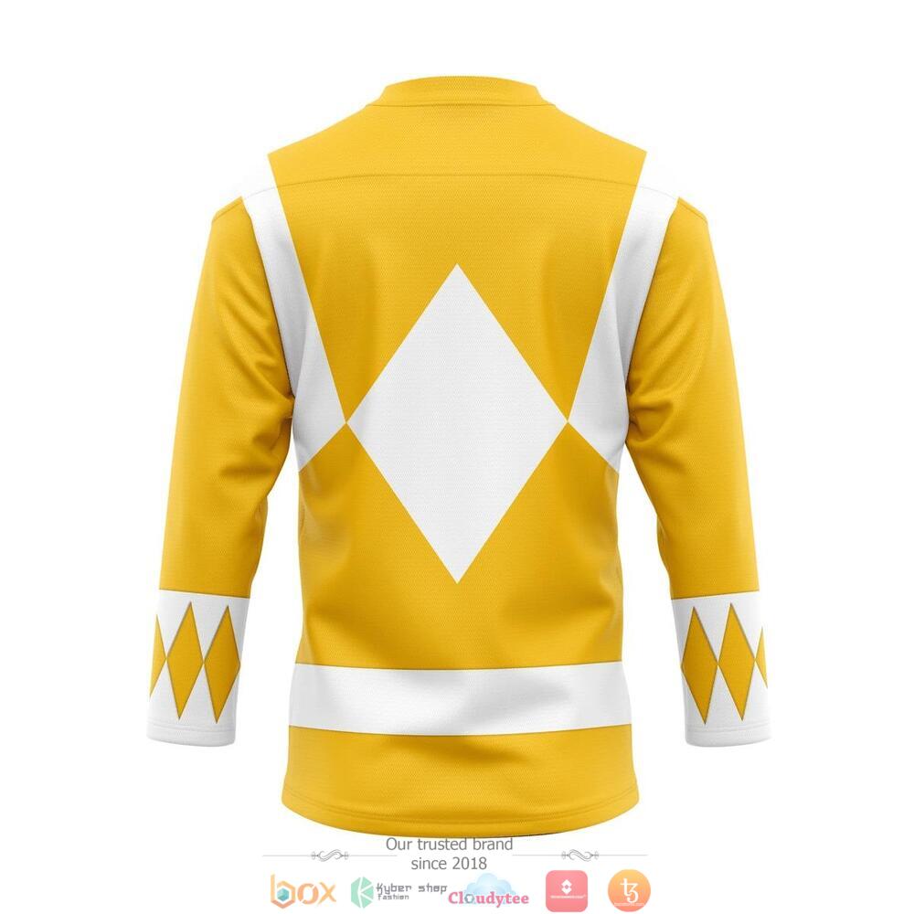 NEW Yellow Mighty Morphin Power Rangers hockey jersey 2 Yellow Mighty Morphin Power Rangers hockey jersey 1