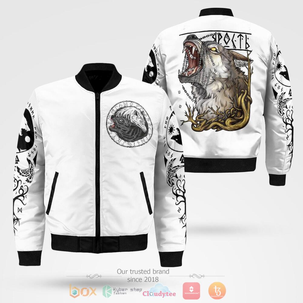 Yin Yang Fenrir Wolf viking baseball jacket
