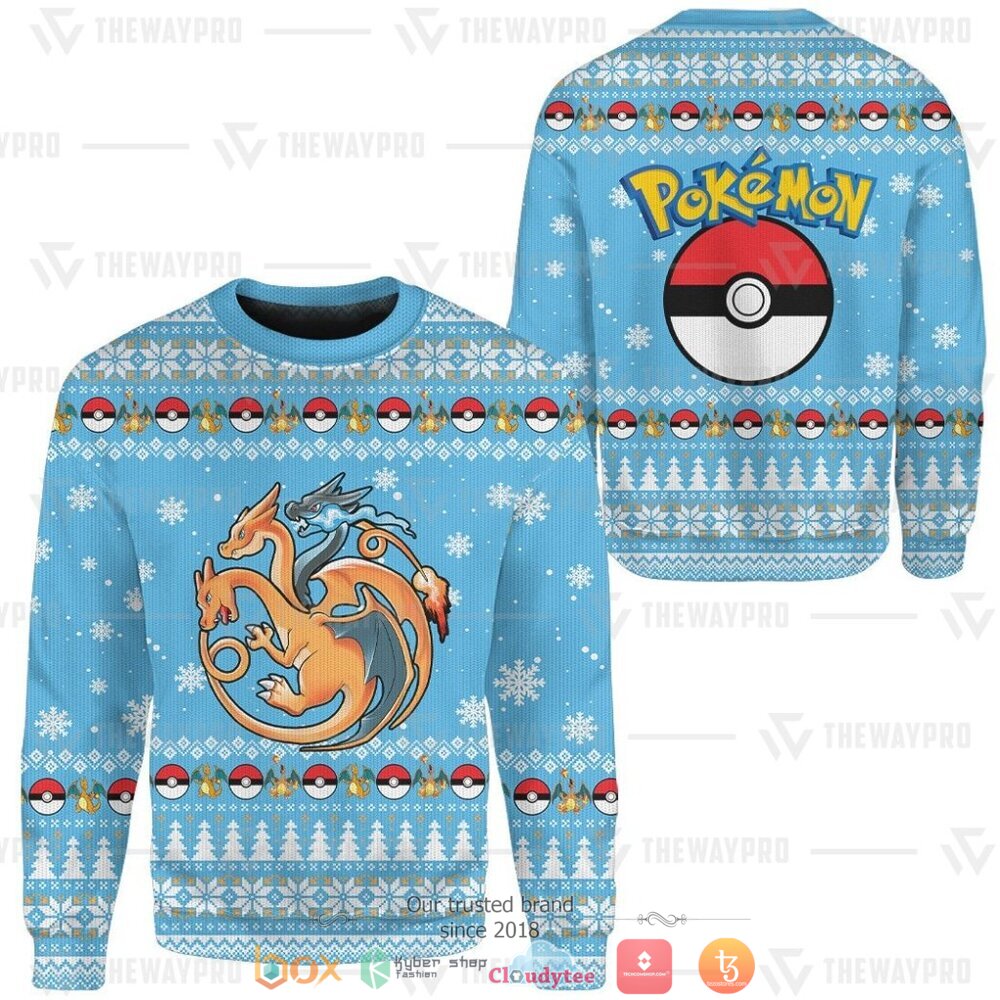 Fire, Flying and Dragon Pokemon Sweater 6 Anime Pokemon Fire Flying and Dragon Christmas Sweater 1 2 3 4 5