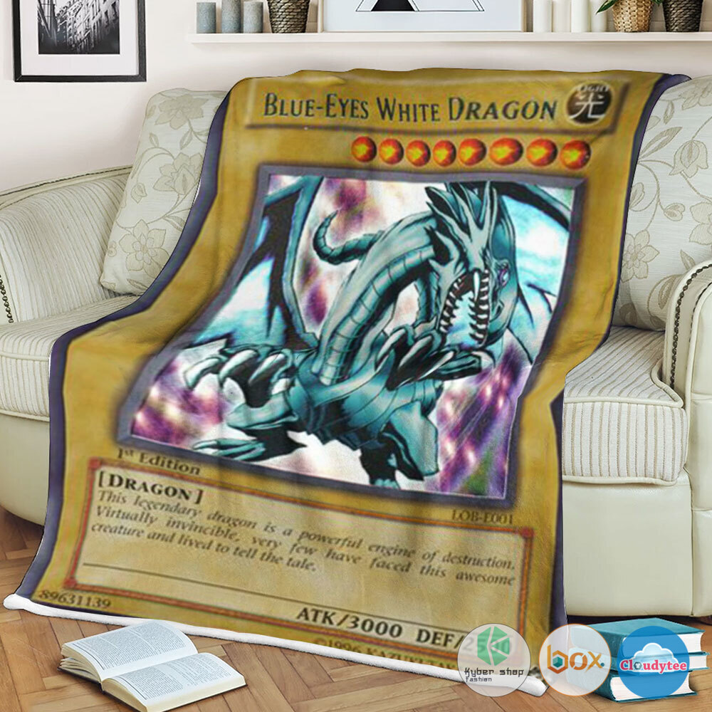 Yu Gi Oh 2002 Blue Eyes White Dragon 1St Edition Blanket