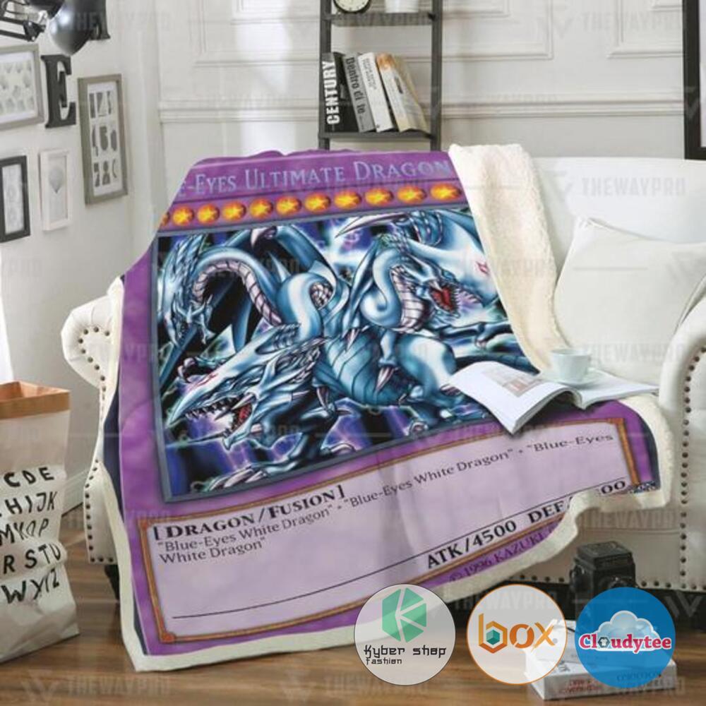 Yu Gi Oh BlueEyes Ultimate White Dragon Blanket 2 Yu Gi Oh BlueEyes Ultimate White Dragon Blanket