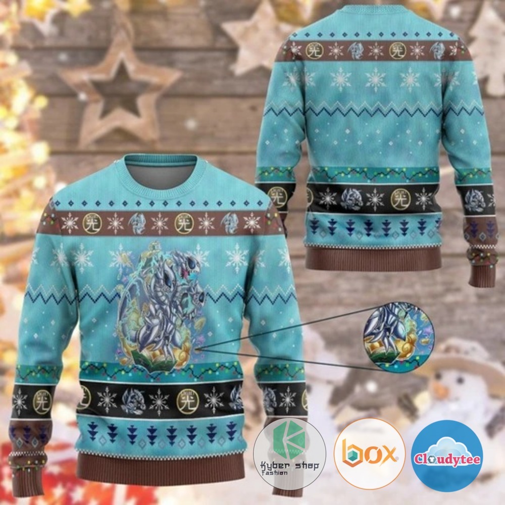Yu Gi Oh Blue Eyes Toon Ultimate Dragon Custom Christmas Sweater 2 Yu Gi Oh Blue Eyes Toon Ultimate Dragon Custom Christmas Sweater