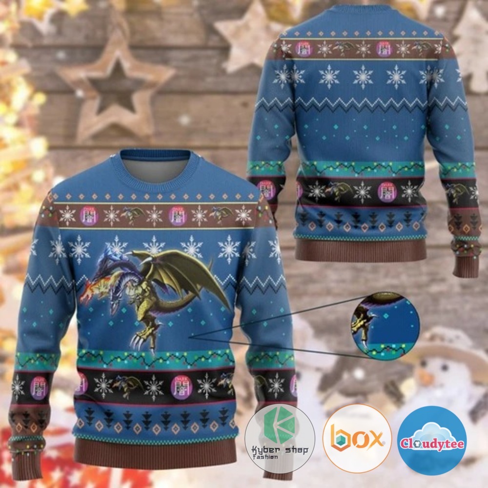 Yu Gi Oh Five Headed Dragon Custom Christmas Sweater 1 Yu Gi Oh Five Headed Dragon Custom Christmas Sweater