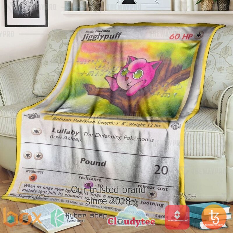 Pokemon Jigglypuff 1st Edition Blanket