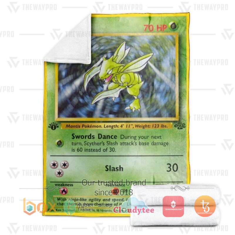 Pokemon Scyther 1st Edition Blanket 3 Pokemon Scyther 1st Edition Blanket 1 2