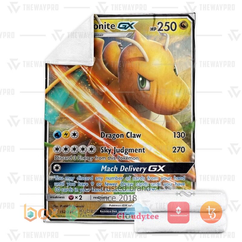 Pokemon Dragonite GX Blanket 3 Pokemon Dragonite GX Blanket 1 2