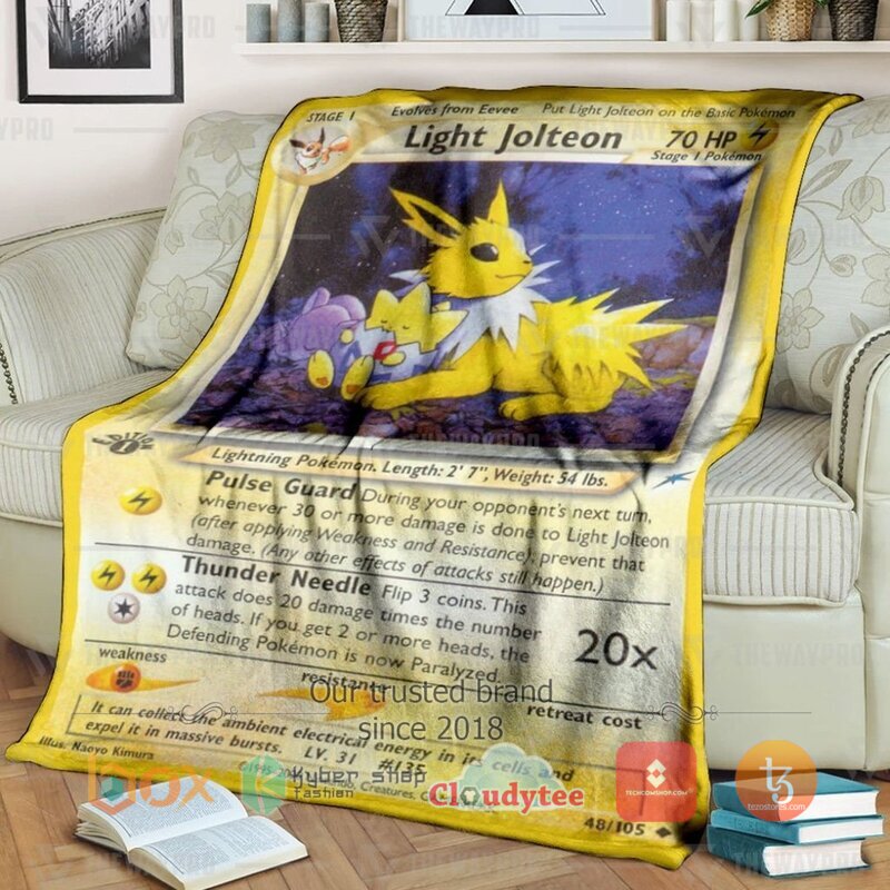 Pokemon Light Jolteon 1st Edition Blanket