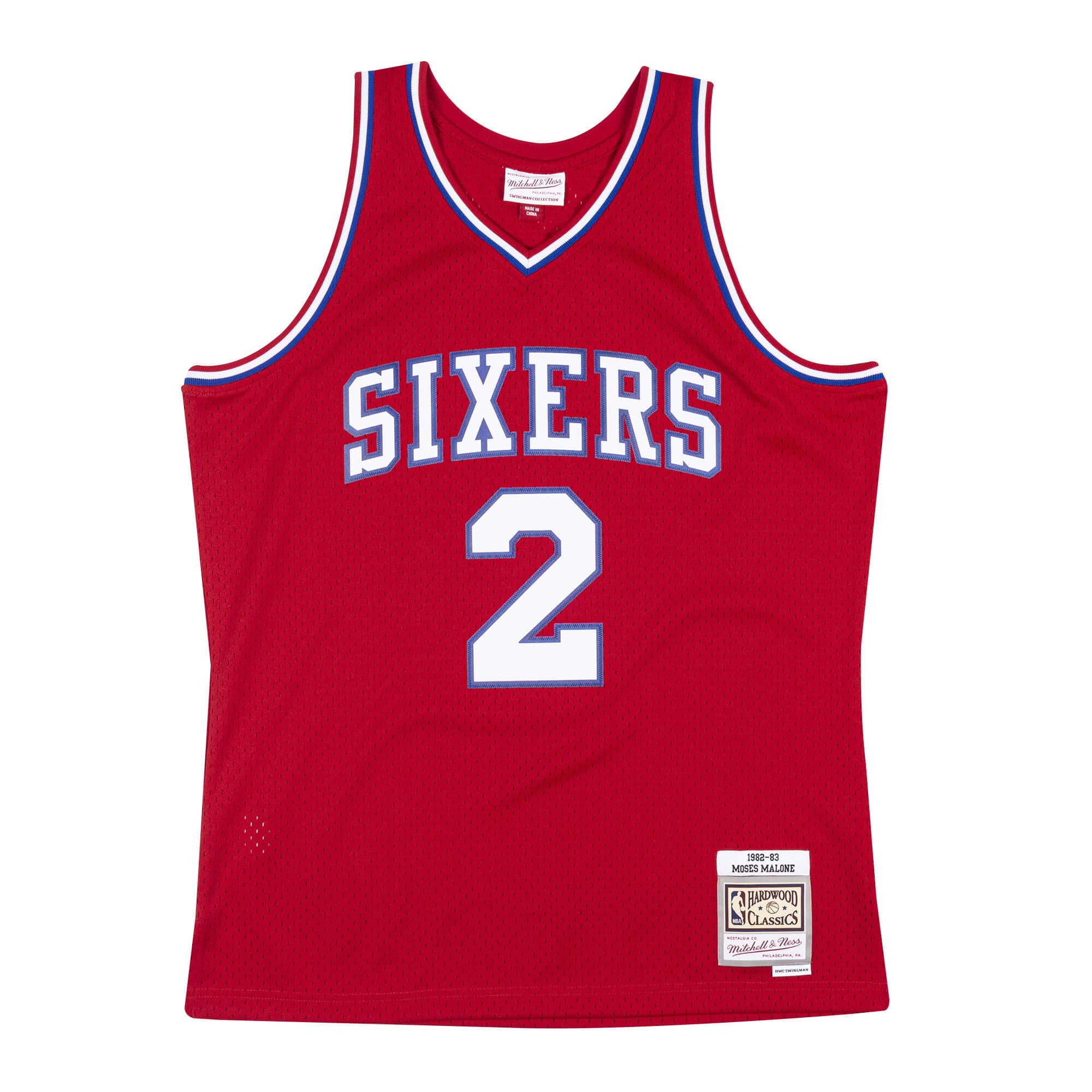BEST Philadelphia 76ers 1982-83 Moses Malone Basketball Team Jersey Shirt 5 smjyac19107 p76scar82mml 1