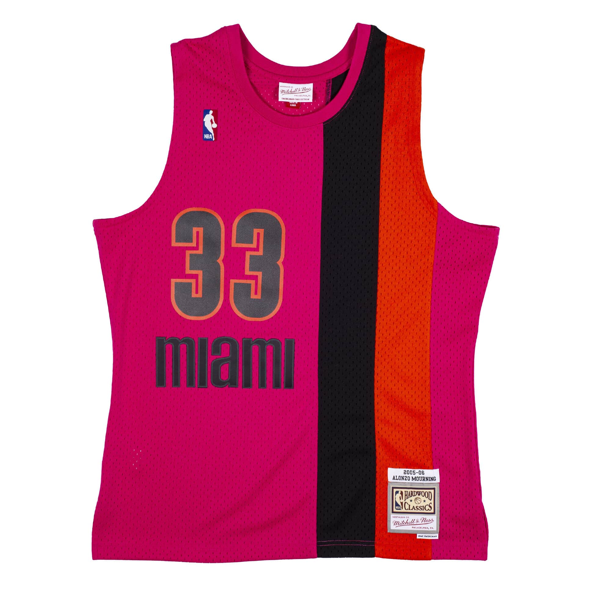 BEST Alonzo Mourning Miami Heat 2005-06 Basketball Team Jersey Shirt 4 smjycp19297 mhepink05amo 1