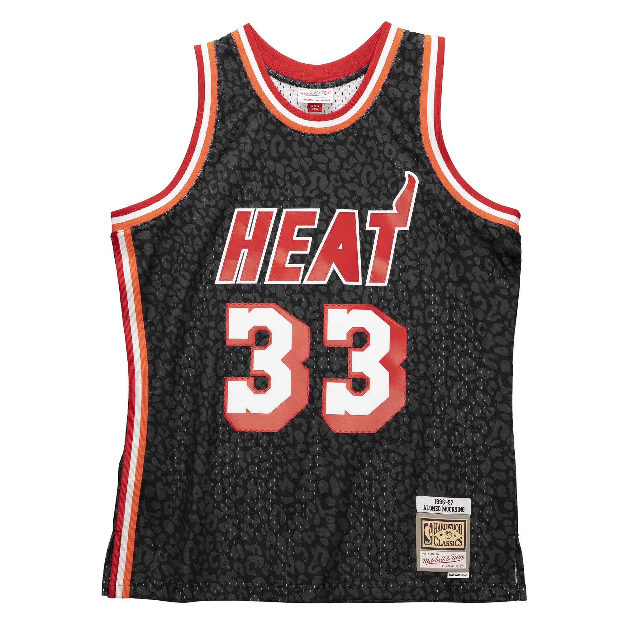 BEST Wild Life Alonzo Mourning Miami Heat 1996-97 Basketball Team Jersey Shirt 1 smjydl19082 mheblck96amo 1
