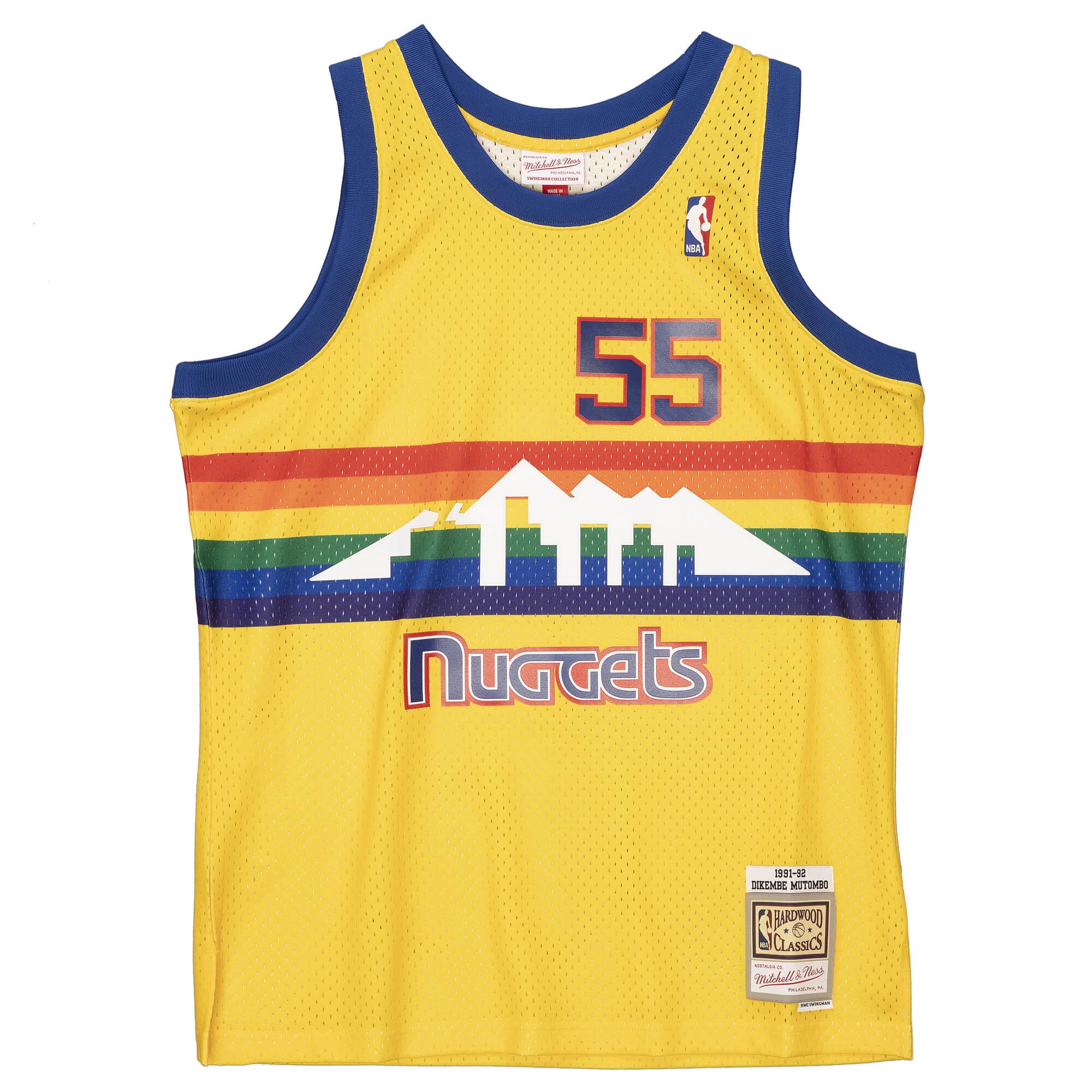 BEST Dikembe Mutombo Denver Nuggets 1991-92 Basketball Team Jersey Shirt 1 smjygs20129 dnuyell91dmo 1 1