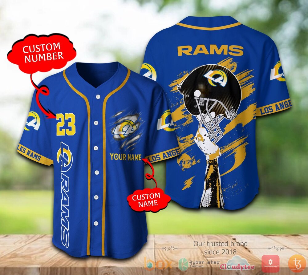 Los Angeles Rams NFL Personalized Baseball Jersey Shirt