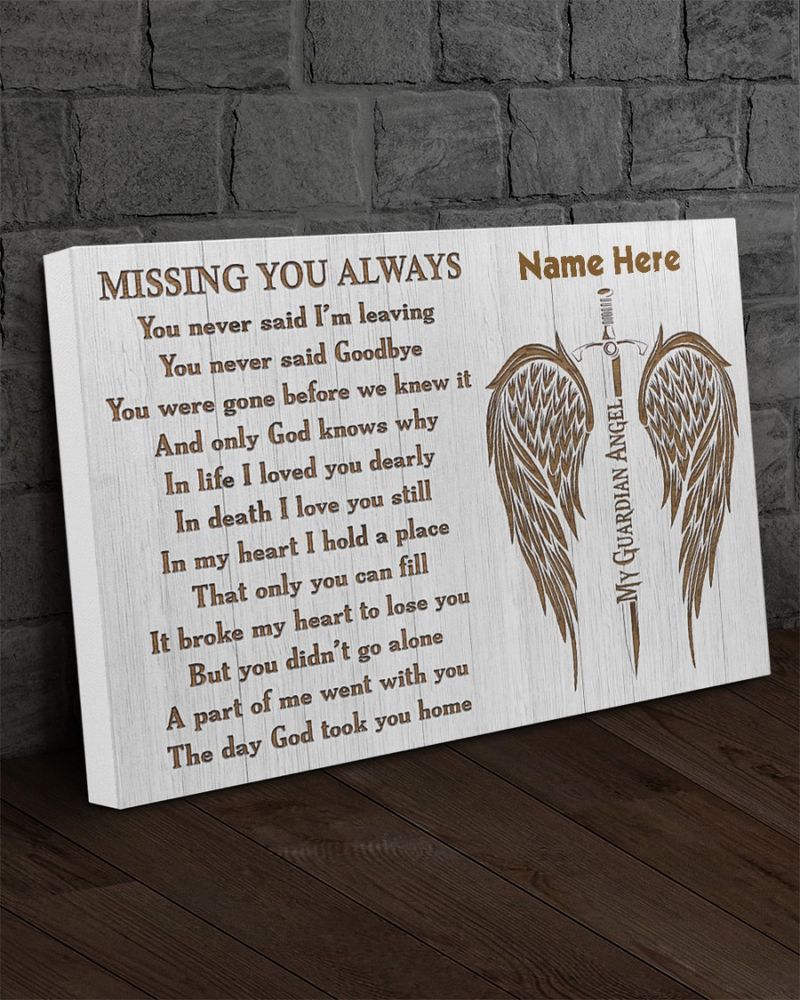 Missing you always My Guardian Angle custom Personalized poster, canvas 3 regular 2