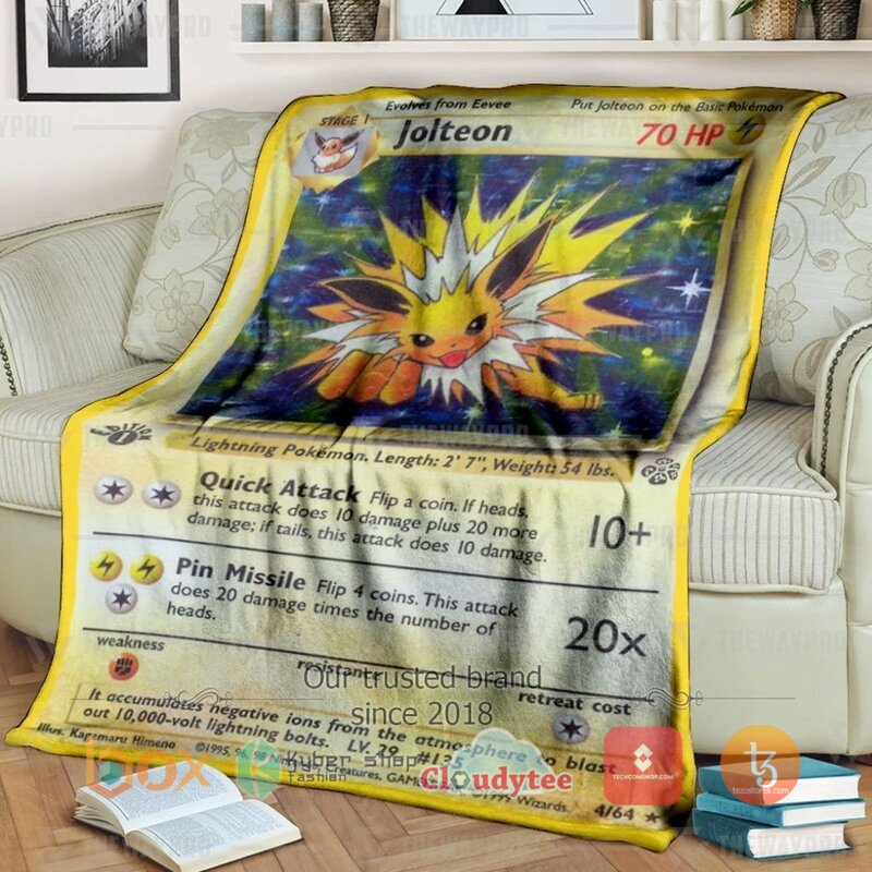 Pokemon Jolteon Holo 1st Edition Blanket