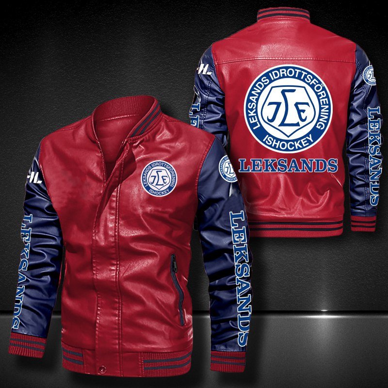 BEST Leksands Idrottsförening Ishockey 2D Leather Bomber Jacket 5 1639643323f258375fff