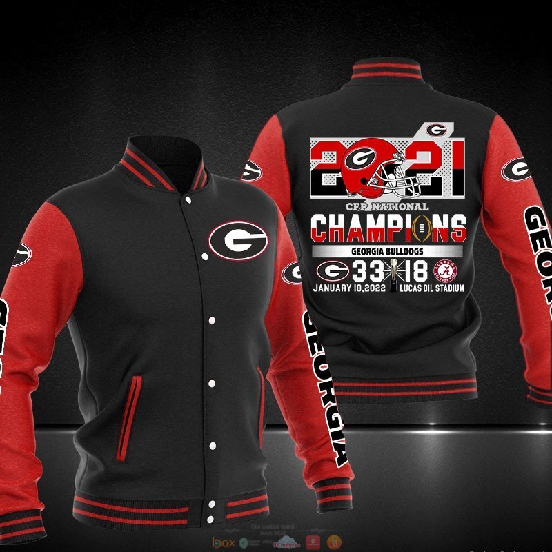 NEW 2021 CFP National Champions Georgia Bulldogs baseball jacket 3 2021 CFP National Champions Georgia Bulldog baseball jacket 1 2