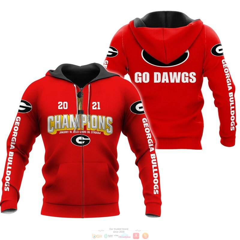 NEW 2021 Champions Georgia Bulldogs red jersey shirt, hoodie 2 2021 Champions Georgia Bulldog red 3d shirt hoodie 1