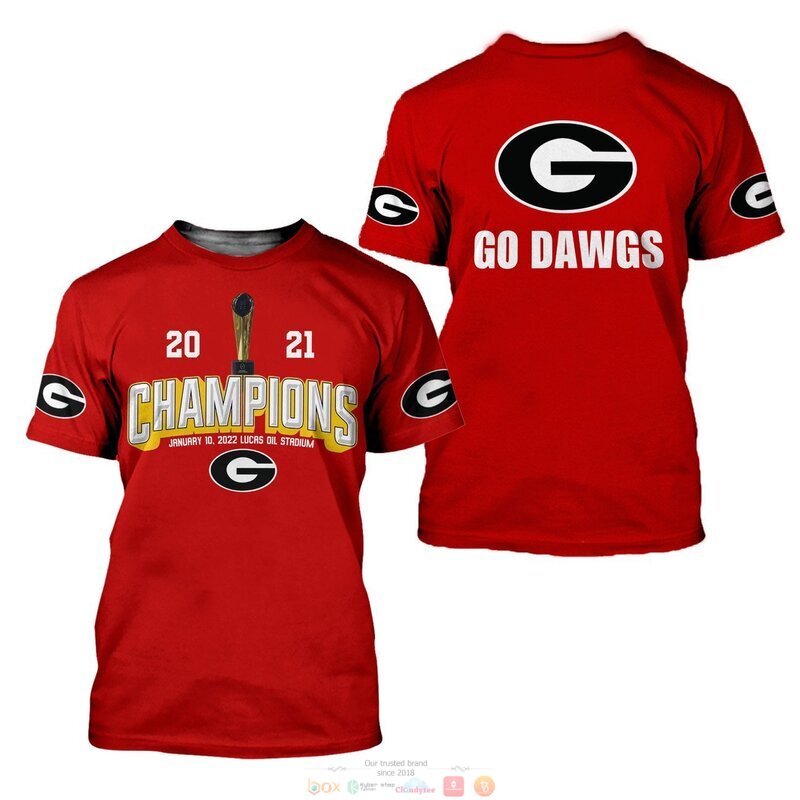 NEW 2021 Champions Georgia Bulldogs red jersey shirt, hoodie 3 2021 Champions Georgia Bulldog red 3d shirt hoodie 1 2