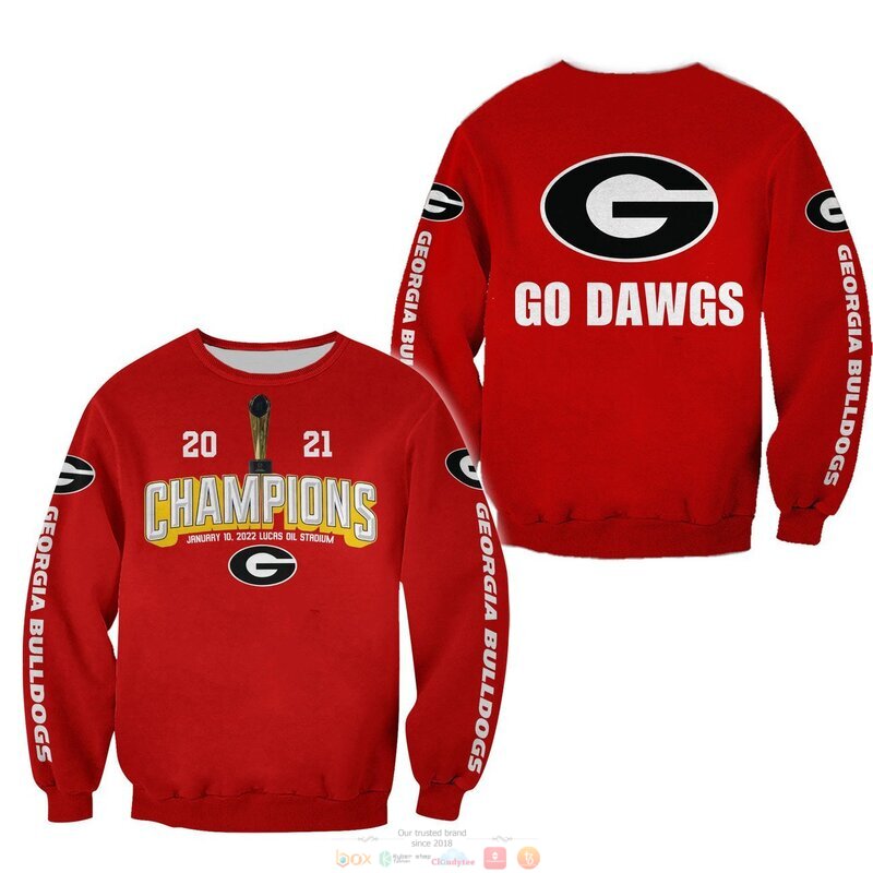 NEW 2021 Champions Georgia Bulldogs red jersey shirt, hoodie 4 2021 Champions Georgia Bulldog red 3d shirt hoodie 1 2 3