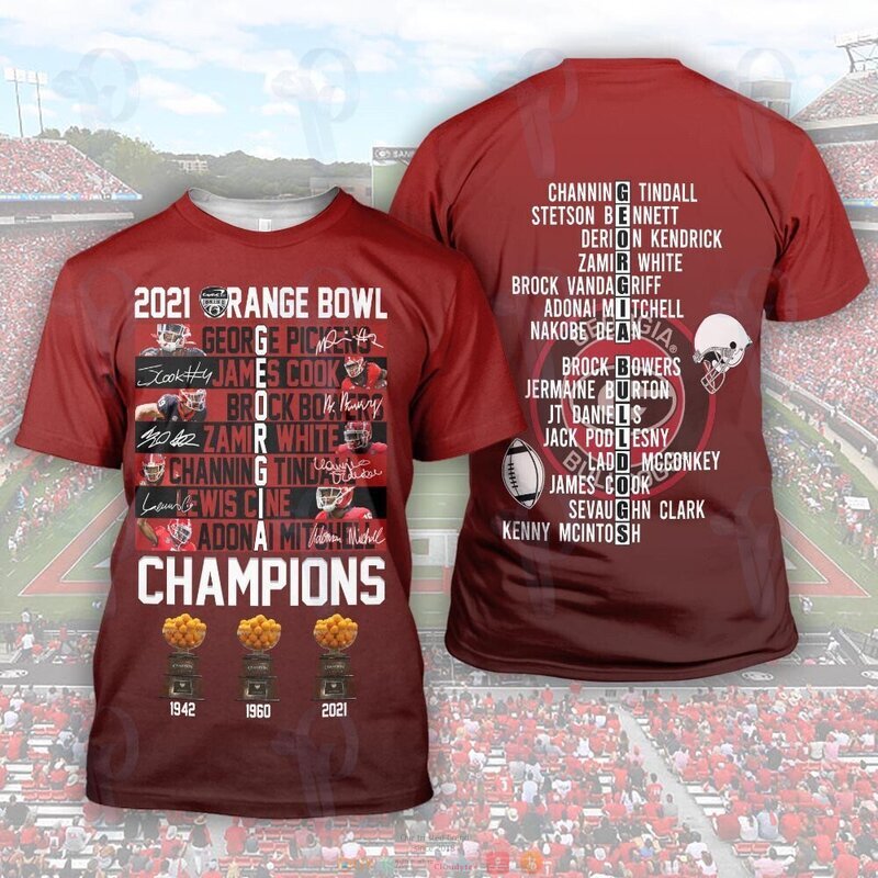NEW 2021 Orange Bowl Georgia Bulldogs Champions jersey shirt, hoodie 3 2021 Orange Bowl Georgia Bulldog Champions 3d shirt hoodie 1 2