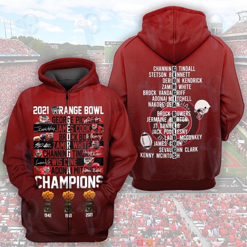 NEW 2021 Orange Bowl Georgia Bulldogs Champions jersey shirt, hoodie 7 2021 Orange Bowl Georgia Bulldog Champions 3d shirt hoodie 1 2 3 4 5 6