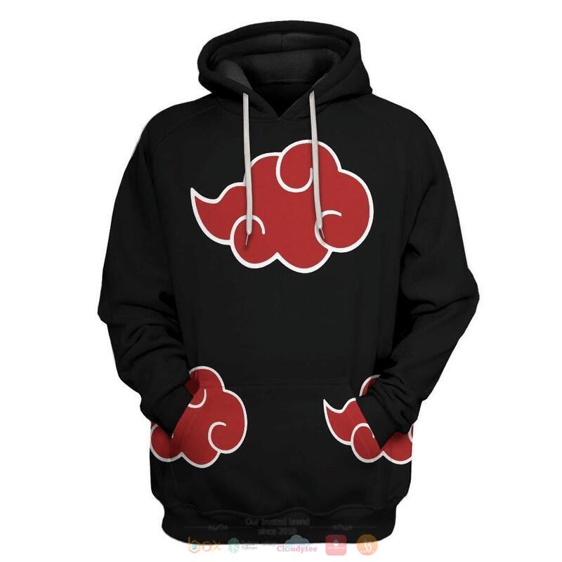 Akatsuki 3D Hoodie, Zip Hoodie 1 Akatsuki 3D Hoodie Zip Hoodie